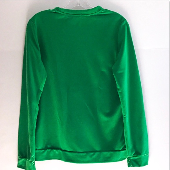 NWT Cute Green Gingerbread Pullover Sweatshirt - Picture 5 of 5
